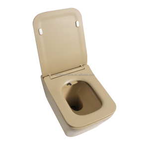 <span class=keywords><strong>WC</strong></span> <span class=keywords><strong>suspendu</strong></span> mural de luxe en beige mat, avec <span class=keywords><strong>bidet</strong></span> intégré, allongé, pour salle de bain - Product Image 6