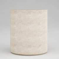 Table d'appoint cylindrique en marbre, base en pierre naturelle de travertin massif, style Wabi Sabi, meuble d'appoint intérieur, maison de rêve