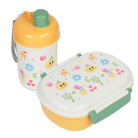 Boîte à lunch bento pour enfants avec 2 compartiments, boîte à lunch pour filles et garçons, bouteille d'eau en plastique, ensemble d'ustensiles pour les enfants de 3 à 12 ans, retour à l'école