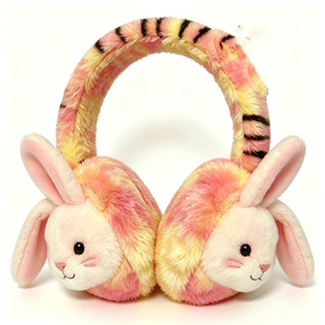Orejeras de Conejo de Peluche Rosa Personalizadas con Diseño de Piel Sintética Suave, Diadema de 5.1 Pulgadas, Tamaño de la Orejera de 4.1 Pulgadas - Product Image 1