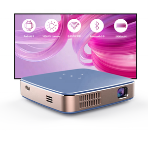 Mini Xách Tay Không Dây LED DLP Chiếu 4K 1080P Rạp Hát Tại Nhà 3D Stereo Loa Android 9 Đa Phương Tiện Máy Chiếu 2GB RAM Pin - Product Image 1