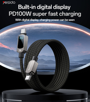 Câble de données Yesido 1,2 mètre Type-C vers Type-C PD 100W Super Charge Rapide avec Affichage Numérique Intégré