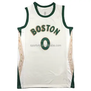 2024 keluaran baru terbaru edisi kota boston custom 4 holiday 0 Jason Tatum 7 Jaylen coklat putih hijau jersey rumah