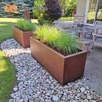 Jardinière carrée en acier Corten sur mesure, pots à fleurs en métal rouillé, jardinières d'extérieur