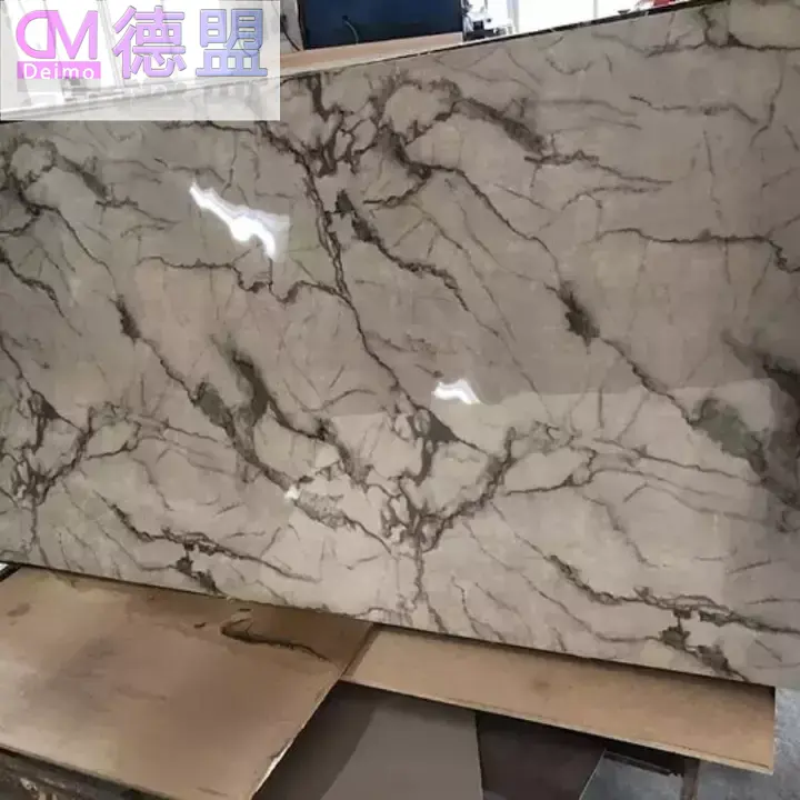 Indoor Decoration 1220x2440mm 3mm PVC Wall UV Coating Panel PVC Marble Sheet