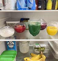 Magicaleast – Lot de 5 contenants réutilisables en plastique en forme de fruits et légumes pour réfrigérateur, avec design de conservation pour garder les aliments frais plus longtemps