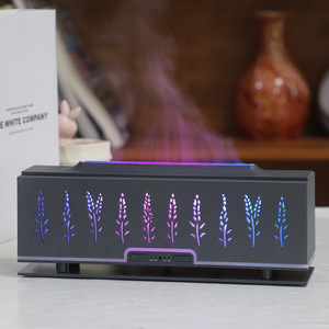 Humidificateur ultrasonique à télécommande avec effet <span class=keywords><strong>flamme</strong></span> 3D, design grain de bois et motif épi de blé, silencieux, diffuseur d'arômes coloré pour chambre et bureau - Product Image 4