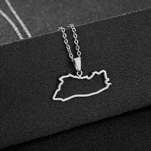 Stainless Steel Turkey Map Outline Charm Link Chain Necklace 18K Gold Plated Turkish Map <strong>Turks</strong> Pendant Necklace - Product Image 5
