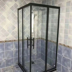 Cabine de douche coulissante carrée d'hôtels modernes en bois ABS de 10mm d'épaisseur avec cadre poli plateau en verre rectangulaire de 8mm d'épaisseur à faible quantité minimale de commande - Product Image 1