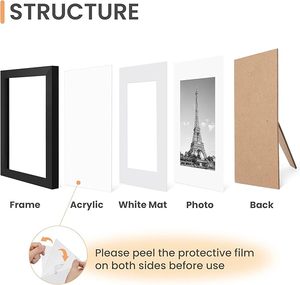 Cornice Fotografica Creativa con Stampa UV 5*7" 6x8" 8*10" Moderna Leggera Quadrata in Legno da Tavolo per Arredamento Casa - Product Image 3