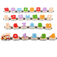 Blocs de train en bois numéro et lettre voiture jouet colorée, puzzle éducatif pour les tout-petits et les enfants d'âge préscolaire, jouets de construction pour enfants
