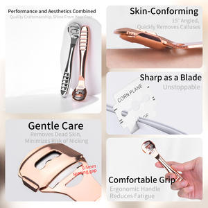 مبرد خشبي للقدم لإزالة الجلد الميت مع شفرة قابلة للاستبدال ومقبض مريح للعناية بالقدم للاستخدام المنزلي - Product Image 2