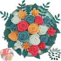 Kit de fleurs en feutre DIY 50 pièces pour la décoration de la maison et des mariages du Nouvel An Couleurs personnalisées Utilisation intérieure/extérieure