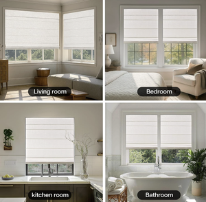 ستائر رومانية آلية تعمل ببطارية الليثيوم، قماش صديق للبيئة يفلتر الضوء، سهلة التركيب للنوافذ الفرنسية - تصميم عصري للمكاتب - Product Image 5
