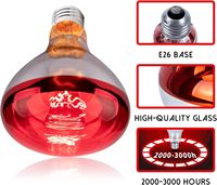 Lampe chauffante infrarouge TSINYE 100W 150W 200W 250W pour animaux amphibes, poulets, porcs, animaux de ferme, animaux de compagnie, et salles de bain