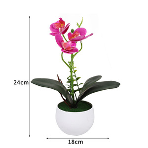 Orquídeas Phalaenopsis artificiales de Yiwu Datuo Florist, plantas decorativas en maceta de 18x24 cm para uso en interiores, hogar y oficina. - Product Image 5