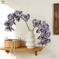 Fleurs artificielles de Phalaenopsis papillon à 7 têtes, aspect naturel, blanches, haut de gamme, tendance Instagram, pour décoration de mariage et de maison