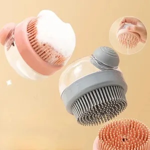 Silicone Shampoo Comb Brush Liquid-Infused Eco-Friendly Pet Bathing Scalp Massager Multi-functional Body <b>Scrub</b> Brush - Product Image 2