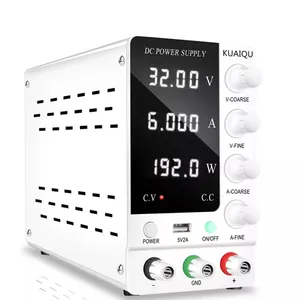 Output Range 0~32V/0~6A Adjustable Regulated Switching DC Bench Power Supply with Accurate Encoder Adjustment Knob