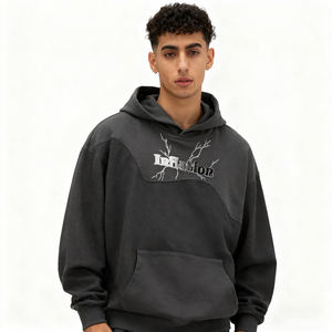 Felpe <span class=keywords><strong>con</strong></span> <span class=keywords><strong>Cappuccio</strong></span> Personalizzate QUICKSHOW Streetwear 380 GSM <span class=keywords><strong>con</strong></span> Ricamo Turf di Alta Qualità, Colore <span class=keywords><strong>Grigio</strong></span> <span class=keywords><strong>Scuro</strong></span> <span class=keywords><strong>con</strong></span> Blocchi di Colore - Product Image 1