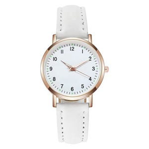 Montre à quartz lumineuse, design minimaliste, cuir givré, montre-bracelet numérique décontractée - Product Image 1