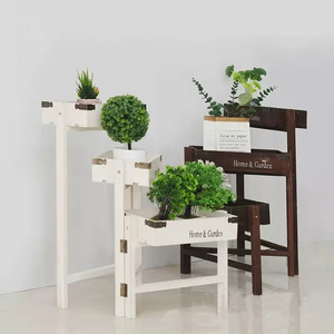 <b>Home</b> & Garden Wooden Flower Stand 3 Tier Foldable Freestanding Rectangle Plant Display Shelf for Living Room Balcony - Product Image 4
