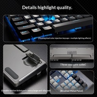 Clavier mécanique filaire HEXGEARS GK715 avec interrupteurs Kailh, panneau en alliage, 1000Hz, anti-ghosting, pour jeux Windows et bureau, 104 touches