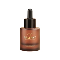 Matte Bernsteinfarbene Glasflasche für Essenzen, mit Pumpe, Leere Kosmetik-Lotion-Flasche