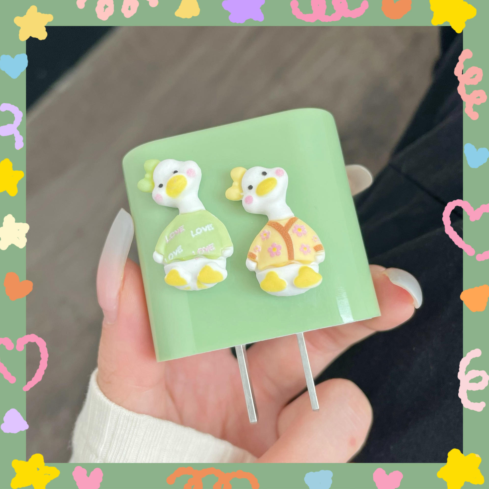 20W-estéreo Y-cuello pato cubierta del cargador verde