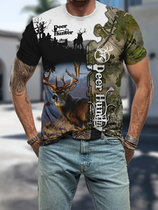 Cervi <span class=keywords><strong>HUNTER</strong></span> 3D Print <span class=keywords><strong>man</strong></span> t-shirt moda comode e traspiranti sublimazione t-shirt da uomo primavera estate abbigliamento personalizzato t-shirt - Product Image 5
