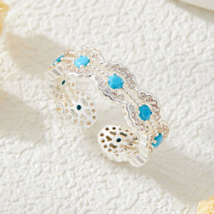 Hollowed-Out Flower Open <b>Ring</b> Micro Pave Zircon Adjustable Index <b>Finger</b> Band Party Jewelry - Product Image 4