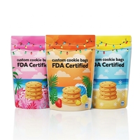 Sacs de stockage de biscuits en vrac 100g-500g, pochettes en plastique épais de qualité alimentaire, imprimées sur mesure, refermables, résistantes à l'humidité, directement de l'usine