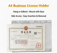 Cadre de certificat en plastique A4 transparent, support mural pour certificat, pour affichage de licence commerciale au bureau
