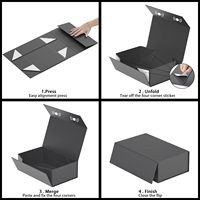 Boîtes noires élégantes avec couvercle magnétique, emballage cadeau, fermeture magnétique en papier, Caja De Con Iman, emballage rigide pour vernis à ongles