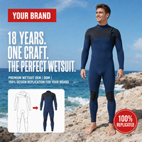 Traje de Neopreno Personalizado de 3/2 mm para Hombre, con Cierre en el Pecho, para Surf y Buceo, con Rodilleras, OEM, Manga Larga, para Adultos