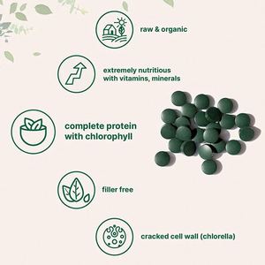 Marque privée GMP Algues naturelles biologiques Chlorella Spiruline Capsules Alimentation de qualité alimentaire Poudre de spiruline Comprimés de spiruline - Product Image 5