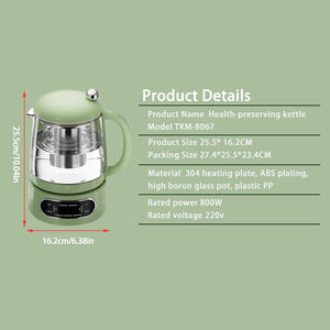 Bouilloire électrique sans fil multifonctionnelle, chauffe-thé, contrôle de la température variable, arrêt automatique, fonction de rotation à 360° - Product Image 5
