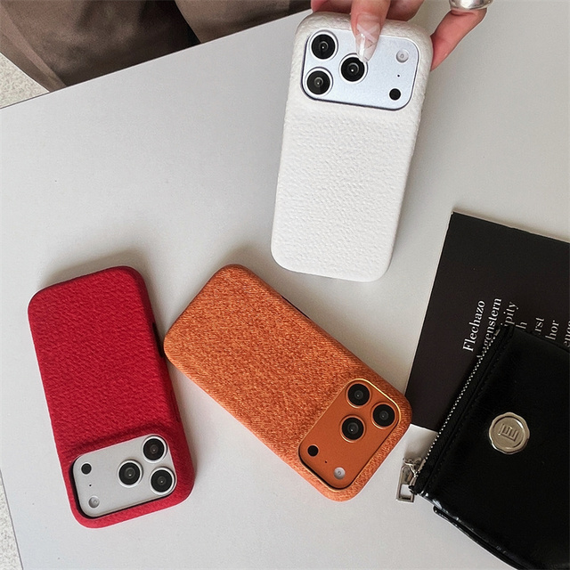 High-end Solid Color Woven Pattern Suitable for Apple 17promax Fashionable Phone case IPhone16Pro Simple 15 Shockproof 14/13