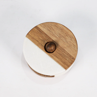 Ensemble élégant en bois et pierre blanche avec support pour décoration de table élégante pour la maison Accessoires de verres de qualité supérieure