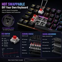Clavier mécanique AJAZZ NK61 60%, clavier de jeu filaire à commutation à chaud, clavier compact rétroéclairé RVB 61 touches, mini clavier