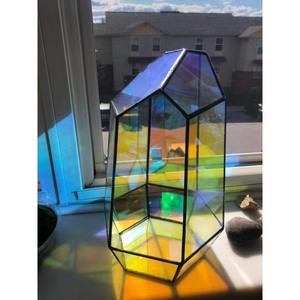 Films pour fenêtres architecturales holographiques polarisés 2mil, bleu/rouge dichroïque éblouissant, effet caméléon, 30m - Product Image 3