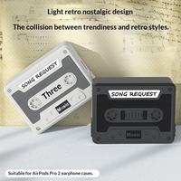 Étui de protection antichoc en silicone pour écouteurs avec design mignon de cassette audio, style Instagram, compatible avec les modèles 3 et 4/5