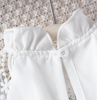 Nouvelle Robe d'été pour Filles, Couleur Unie Blanche, Style Décontracté avec Ceinture à Ruban, Vêtements en Gros en Stock pour Enfants