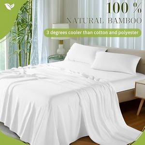 Cloudland 400tc 100% Bamboo Fabric Bed Sheet Set <strong>King</strong> <strong>Size</strong> Bamboo Viscose Collection Luxury Bamboo <strong>Bedding</strong> - Product Image 3