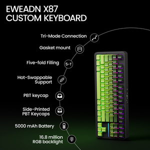 Eweadn X87 Chất Lượng Cao Tri-Chế Độ Không Dây Chơi Game Cơ Khí Bàn Phím 10000 MAh Pin 75% Bàn Phím Huano Bắc Cực Chuyển Đổi USB - Product Image 3