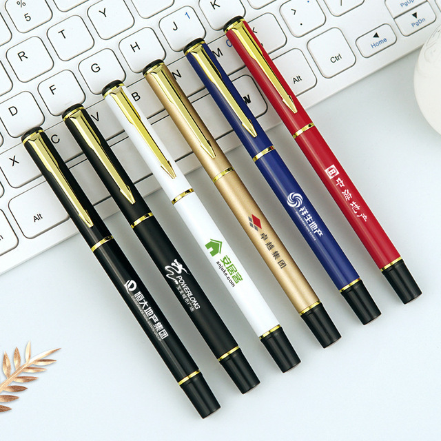High Quality Promotional Premium Gift Gel Ink Roller Ball Pen-custom logo Metal Ballpoint Pen with 0.5mm Black or Blue Gel Ink