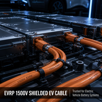 Câble EV blindé haute tension EVRP-1500V pour véhicules électriques, nouveau, avec âme en cuivre et isolation en caoutchouc silicone, longueur 1m, sections transversales [indiquer les sections transversales].
