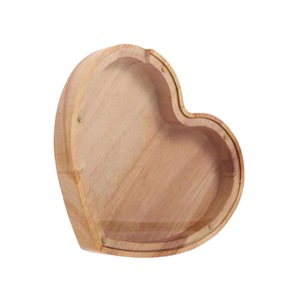 Tirelire en bois en forme de cœur pour enfants de 5 à 7 ans, design moderne et simple, ornement artisanal de bureau - Product Image 4