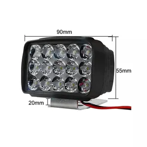 12V/12-24V 30W Moto motosiklet araba Led çalışma Spot ışık yanıp sönen 15 adet Led far lambası sis lambası otomatik çalışma spot 6500K