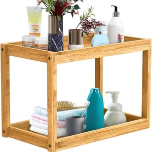 Bamboo 2-tier <b>Storage</b> Rack 50X30cm Freestanding For Bathroom Kitchen Bedroom <b>Dressing</b> <b>Table</b> Home Organization - Product Image 5